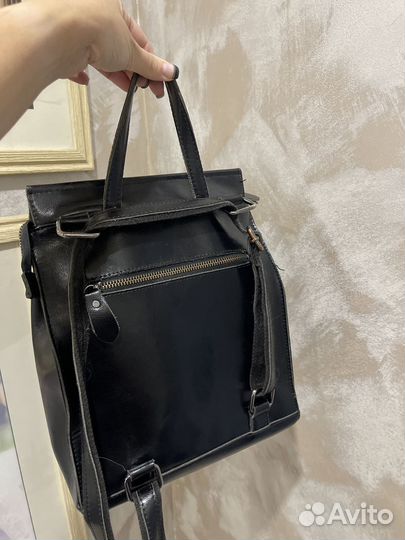 Рюкзак натуральная кожа черный