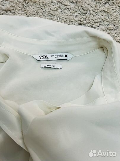 Zara рубашка шелк