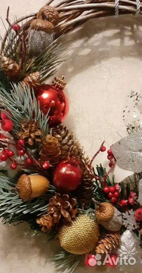Новогодний венок ручной работы