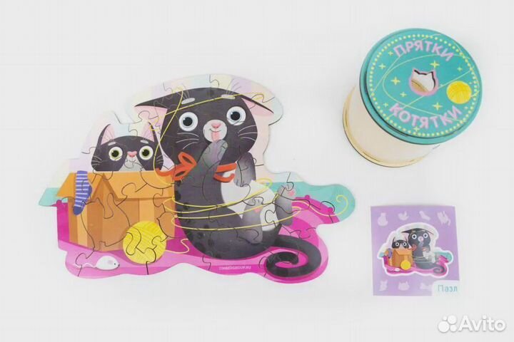 Фигурный пазл Прятки-котятки 34эл IG0704