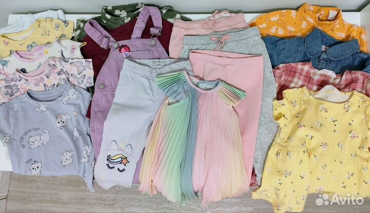 Вещи на девочку 86 92 пакетом. GJ, BabyGo, H&M