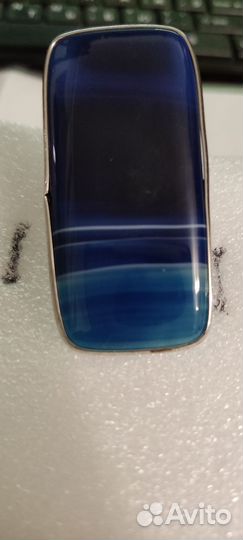 Кольцо с синим агатом