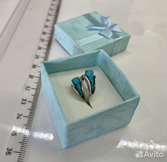 Серьги серебро с бирюзой