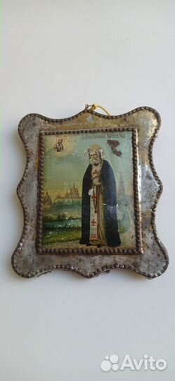 Старинная икона Серафим Соровский