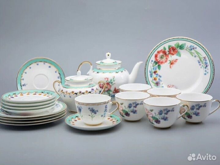 Сервиз чайный Ифз Улыбка Флоры 6/20 новый