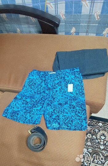 Шорты два ремня кожаные