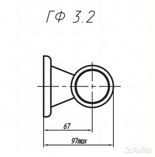 Фонарь контурный на прицеп гф 3.2 LED3-1 