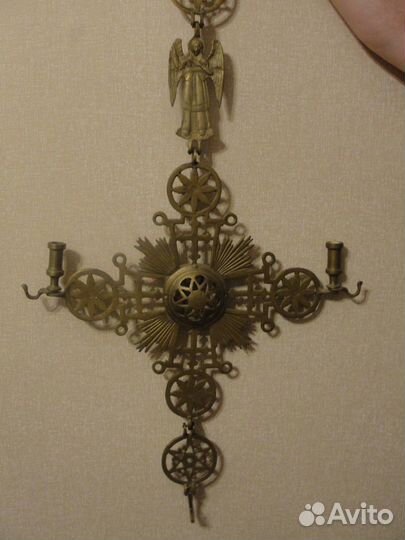 Большой ажурный бронзовый подсвечник