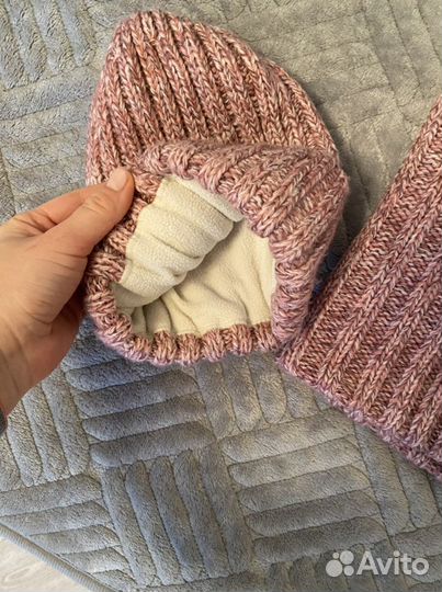 Шапка и снуд для девочки зимние