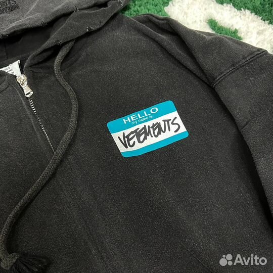 Зип худи Vetments Hello my Name is
