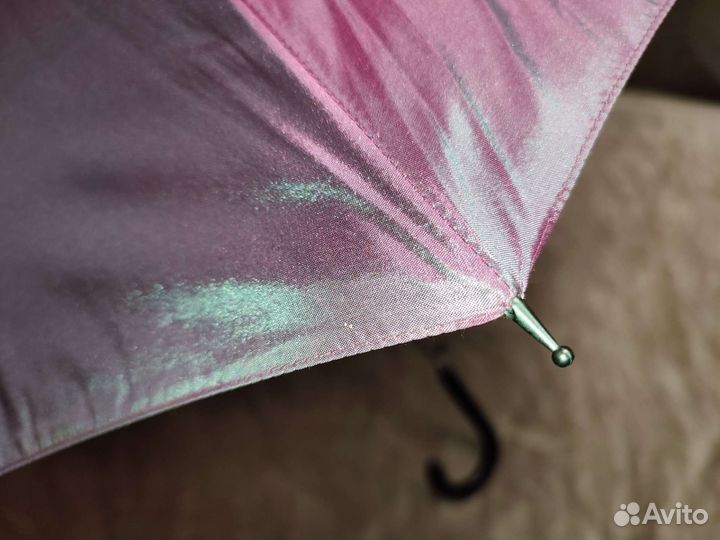 Зонт трость женский большой фиолетовый хамелеон