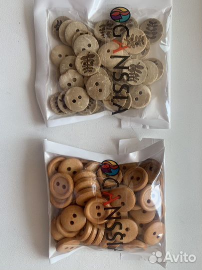 Деревянные пуговицы для рукоделия