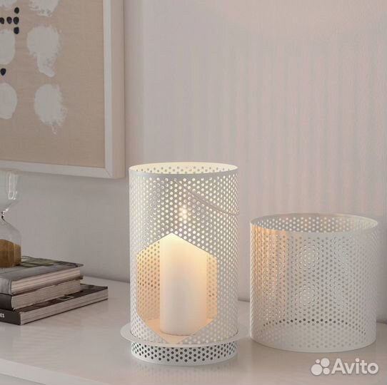 Бегерска Фонарь для формовой свечи, белый IKEA