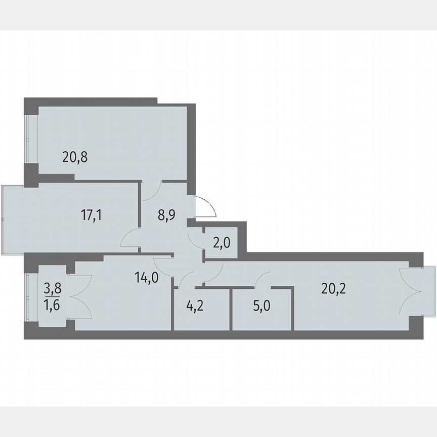 3-к. квартира, 94,1 м², 10/13 эт.