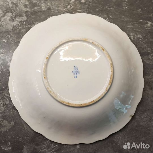 Блюдо Виноград. Дулево 1957 год. Винтаж