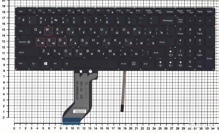 Клавиатура для Lenovo IdeaPad Y700 Y700-15ISK черная без рамки с подсветкой
