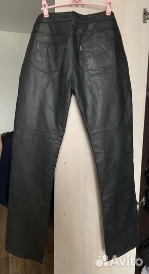 Натуральные кожаные мото брюки женские