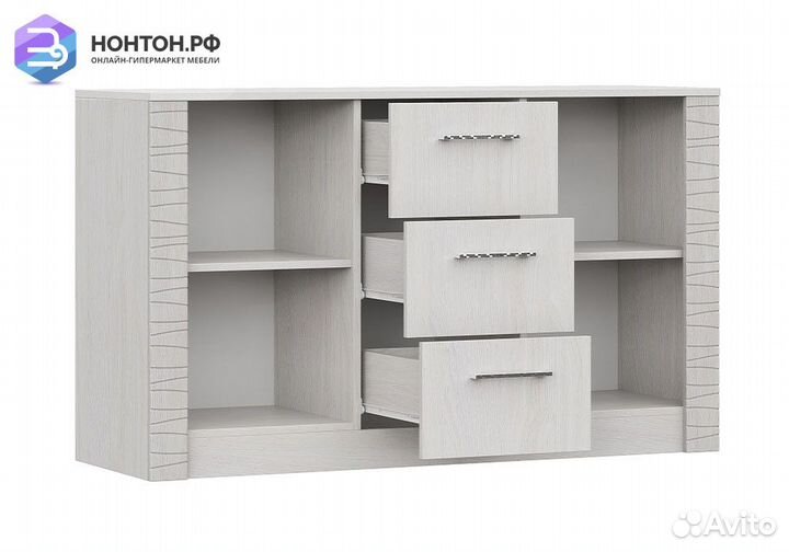 Комод Вирджиния с 3-мя ящиками и дверцами ясень ан