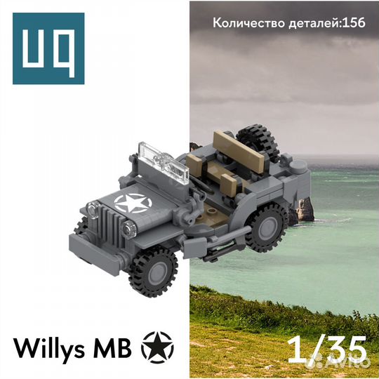Сборная модель Jeep Willys, 1/35, Uniqube