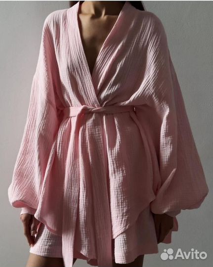 Костюм щорты и рубашка женские из муслина