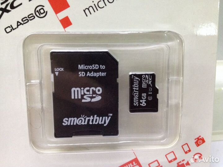Карта памяти micro SD 64GB Smart Buy Class 10