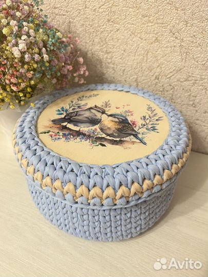 Корзина из трикотажной пряжи