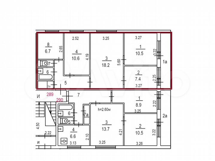 4-к. квартира, 63 м², 1/9 эт.