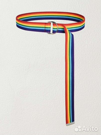 Радужный ремень тканевый