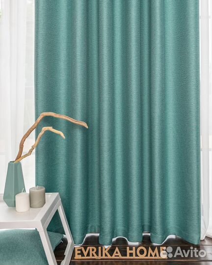 Комплект Шторы и Тюль Орфей Бирюза+Вуаль