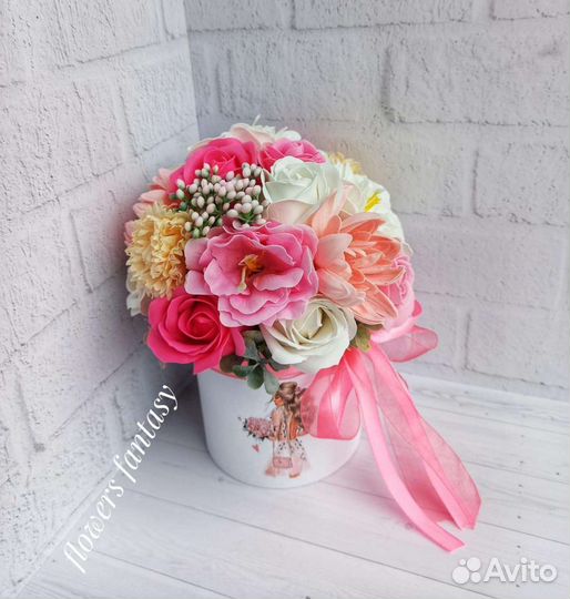 Букет из мыльных роз, цветов