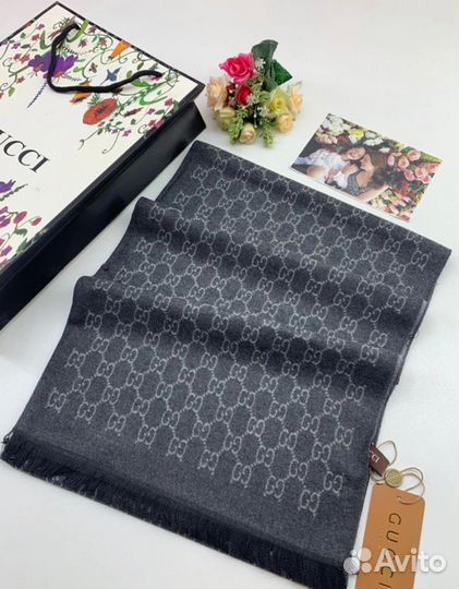 Мужской шарф Gucci коричневый