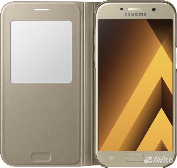 Оригинальный Чехол S-View - Samsung A5 (2017) Gold