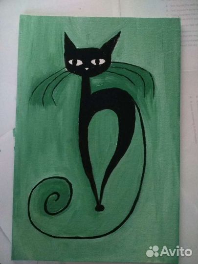 Картина маслом кошка