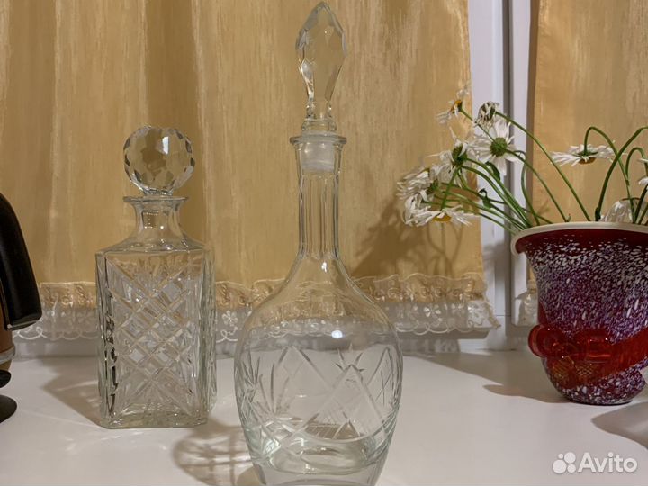 Штоф и графин хрустальные «Красный май»
