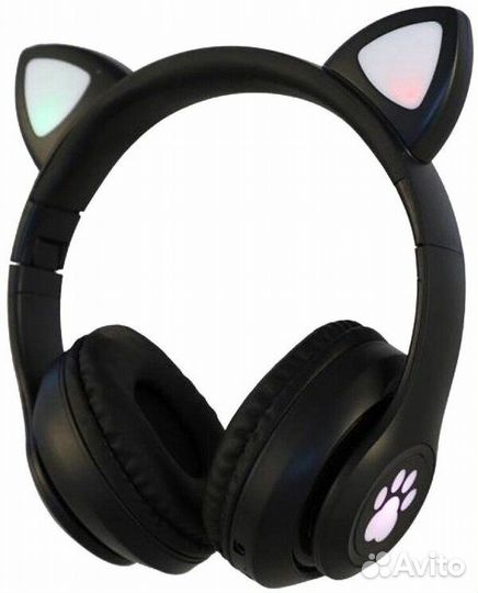 Беспроводные светящиеся наушники с ушками