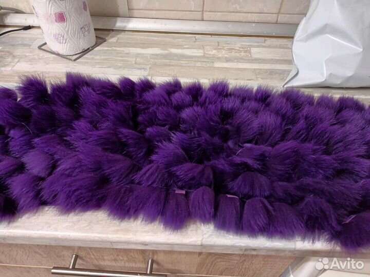 Накидка меховая фиолетовая