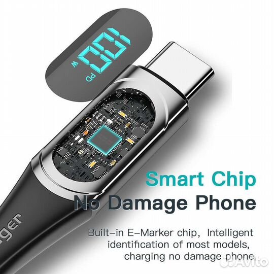 Кабель зарядный с дисплеем Essager USB Type-C
