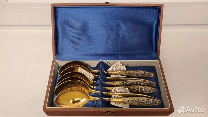 Серебро 875пр. Столовые ложки северная чернь СССР