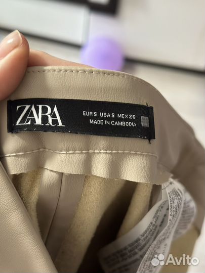 Кожаные лосины zara