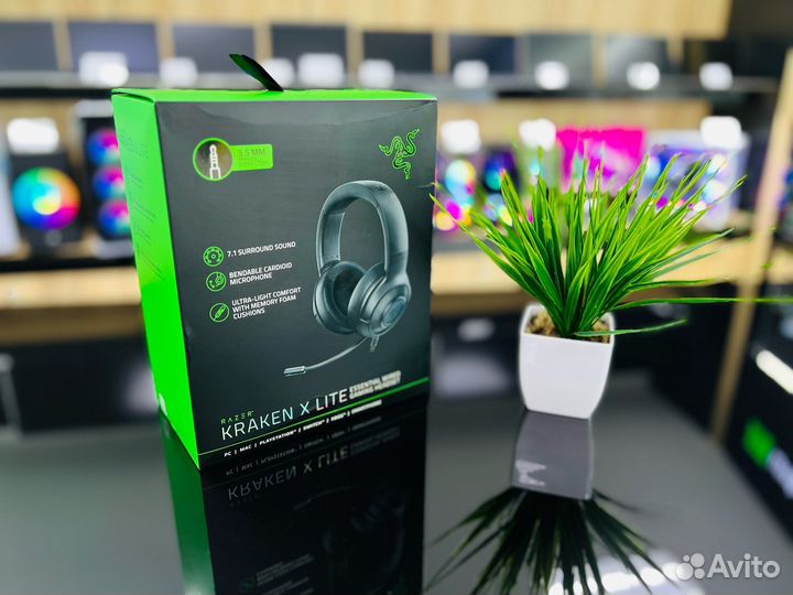 Игровые наушники Razer Kraken X Lite черные Новые