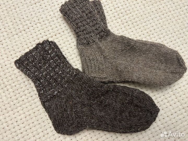 Носки шерстяные вязанные