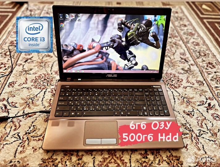 Мощный Ноутбук Asus core i3/для учебы и работы