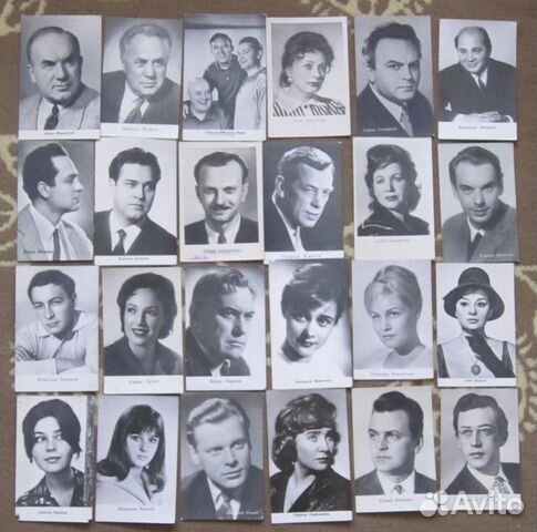 Артисты СССР Ч/Б 54 открытки - цветные 50 откр