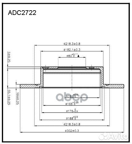Диск тормозной зад ADC2722 allied nippon