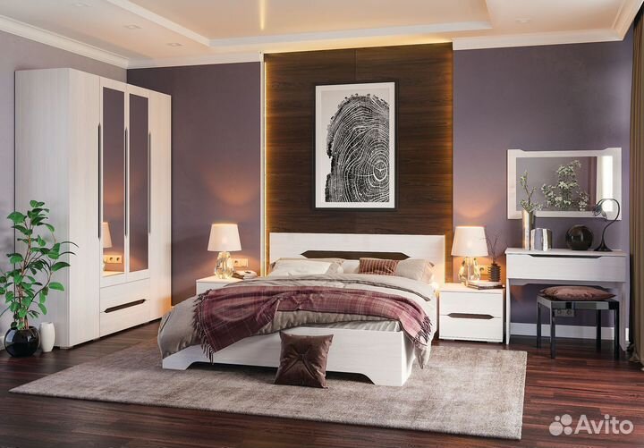 Спальный гарнитур Валенсия с двуспальной кроватью