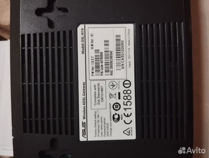 WI-FI Роутер adsl2+ asus DSL-N10