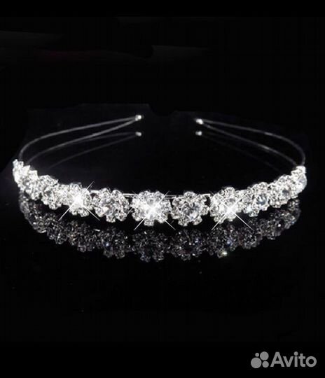Ободок для девочек праздничный разноцветные стразы