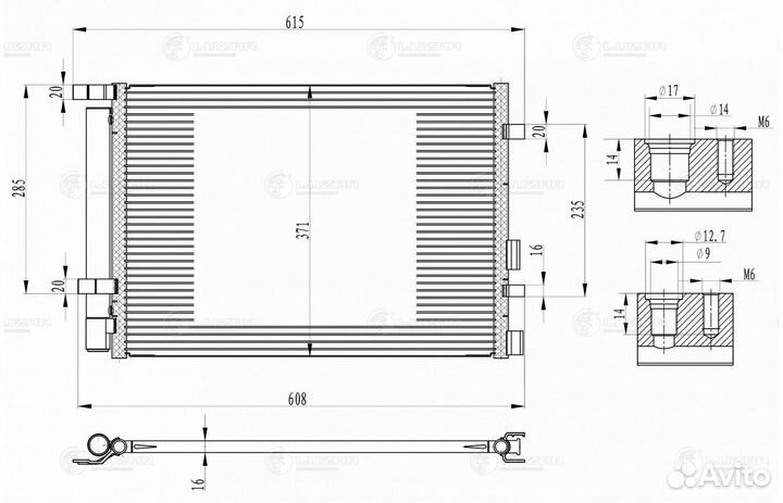 Радиатор кондиц. для а/м Hyundai i20 (09) (lrac 08