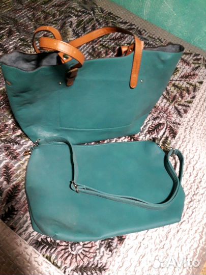 Сумка женская,новая,кожаная, с вкладышем еще одной