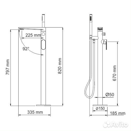 Wasserkraft 5821 Смеситель для ванны